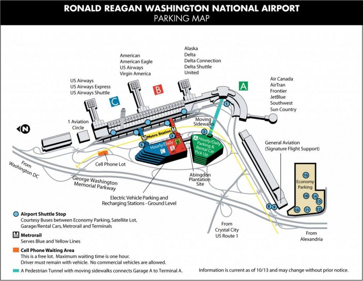 ریگن ہوائی اڈے کے گیٹ نقشہ