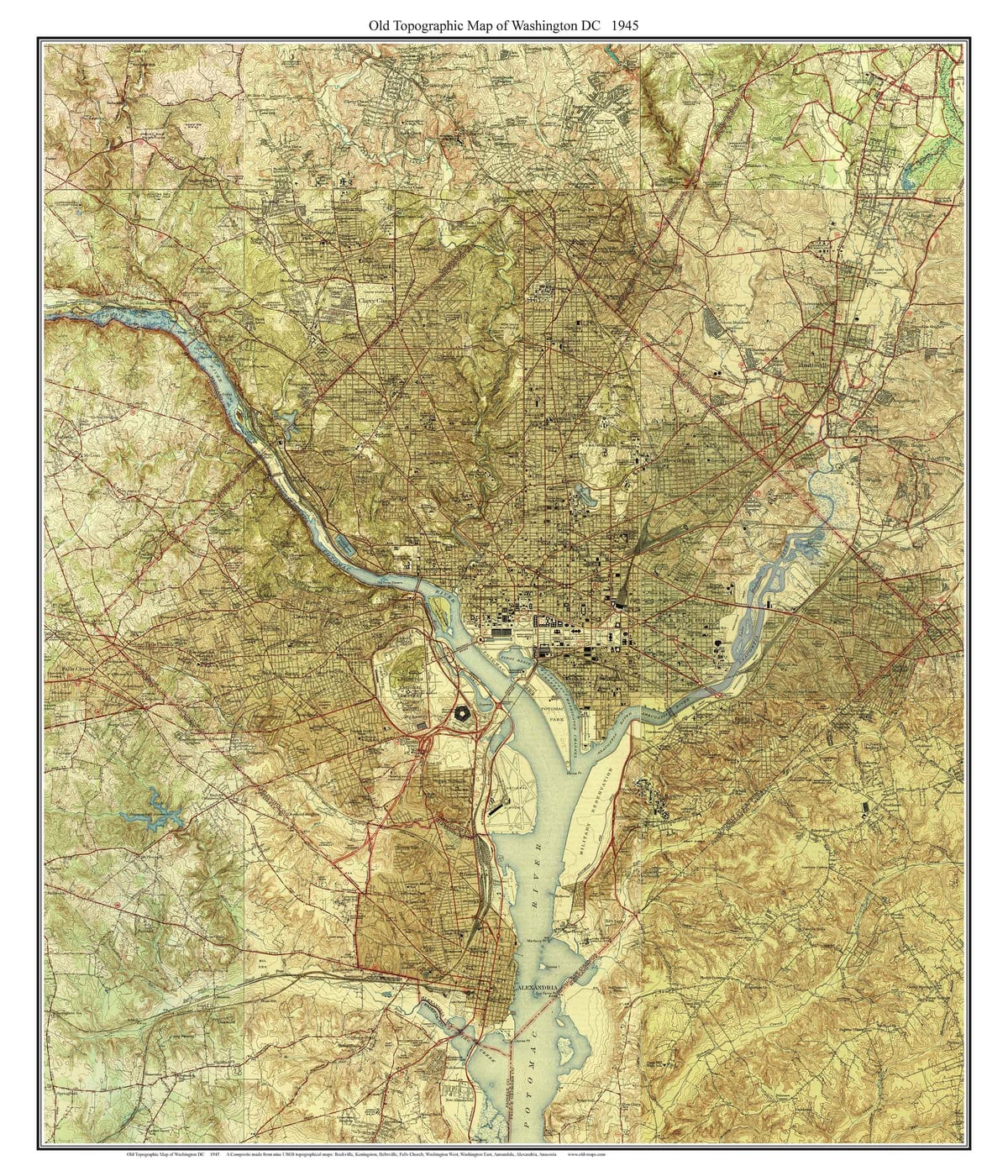 ڈی سی topographic نقشہ