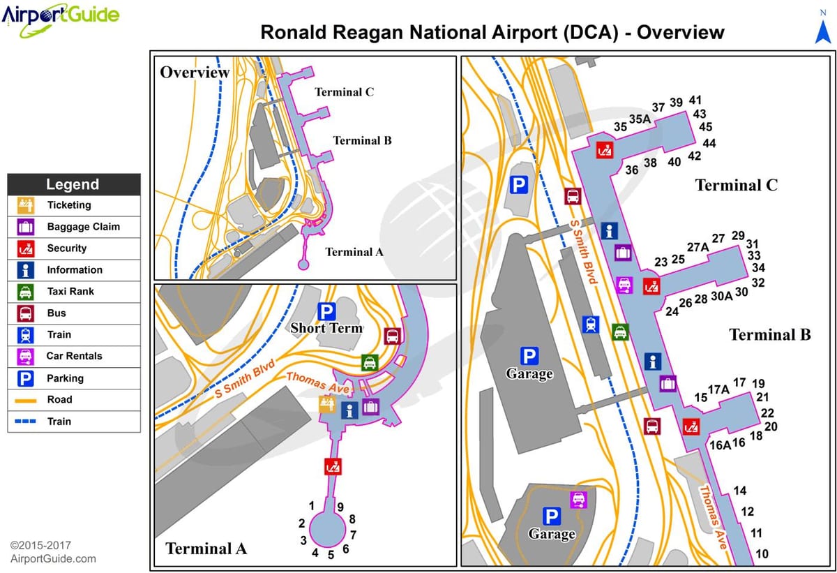 واشنگٹن dca نقشہ
