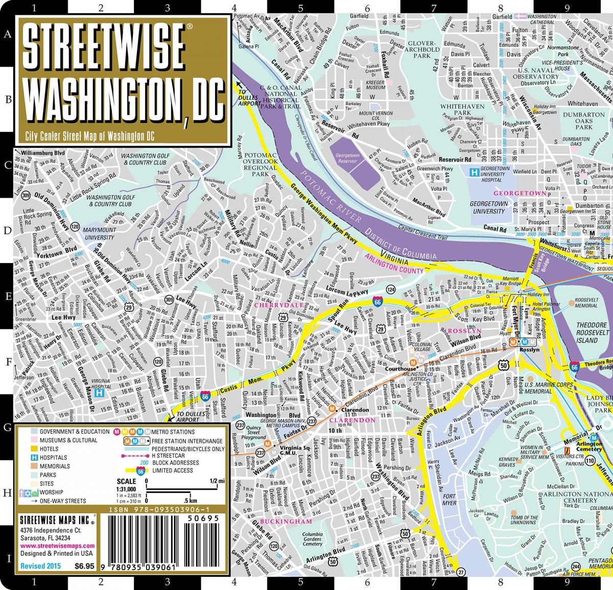 نقشہ کے streetwise واشنگٹن ڈی سی