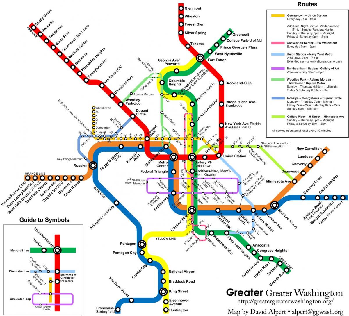 واشنگٹن میٹرو بس کا نقشہ