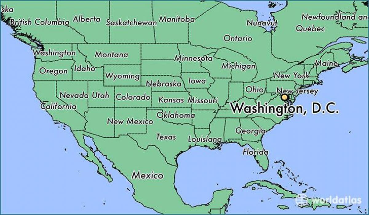 ڈی سی نقشہ ریاستہائے متحدہ امریکہ