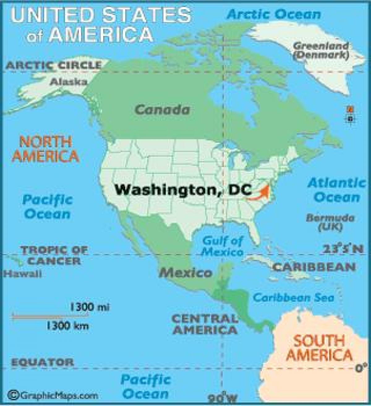 واشنگٹن پر دنیا کے نقشے