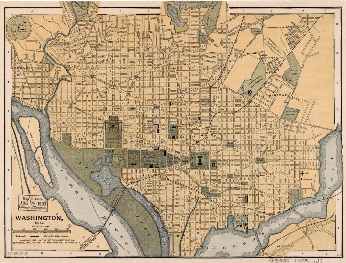 پرانے نقشہ واشنگٹن ڈی سی