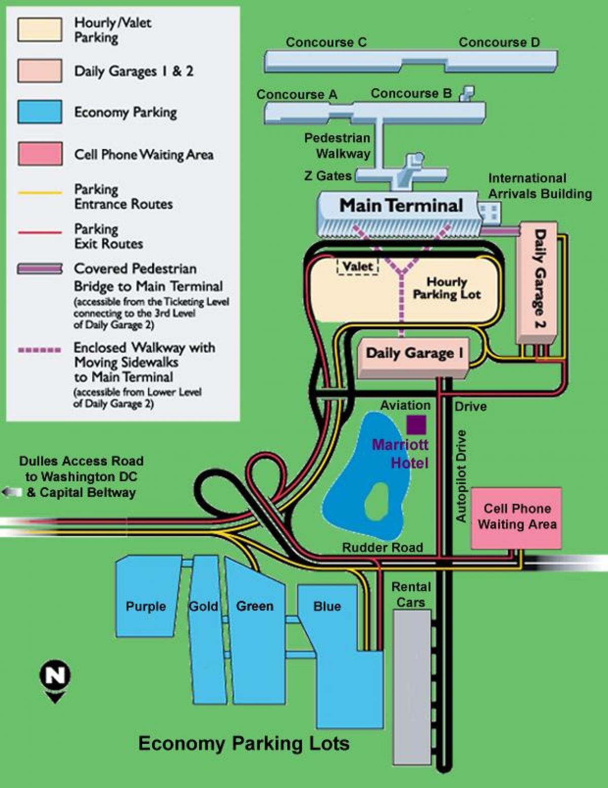 ڈلاس ائرپورٹ پارکنگ کا نقشہ