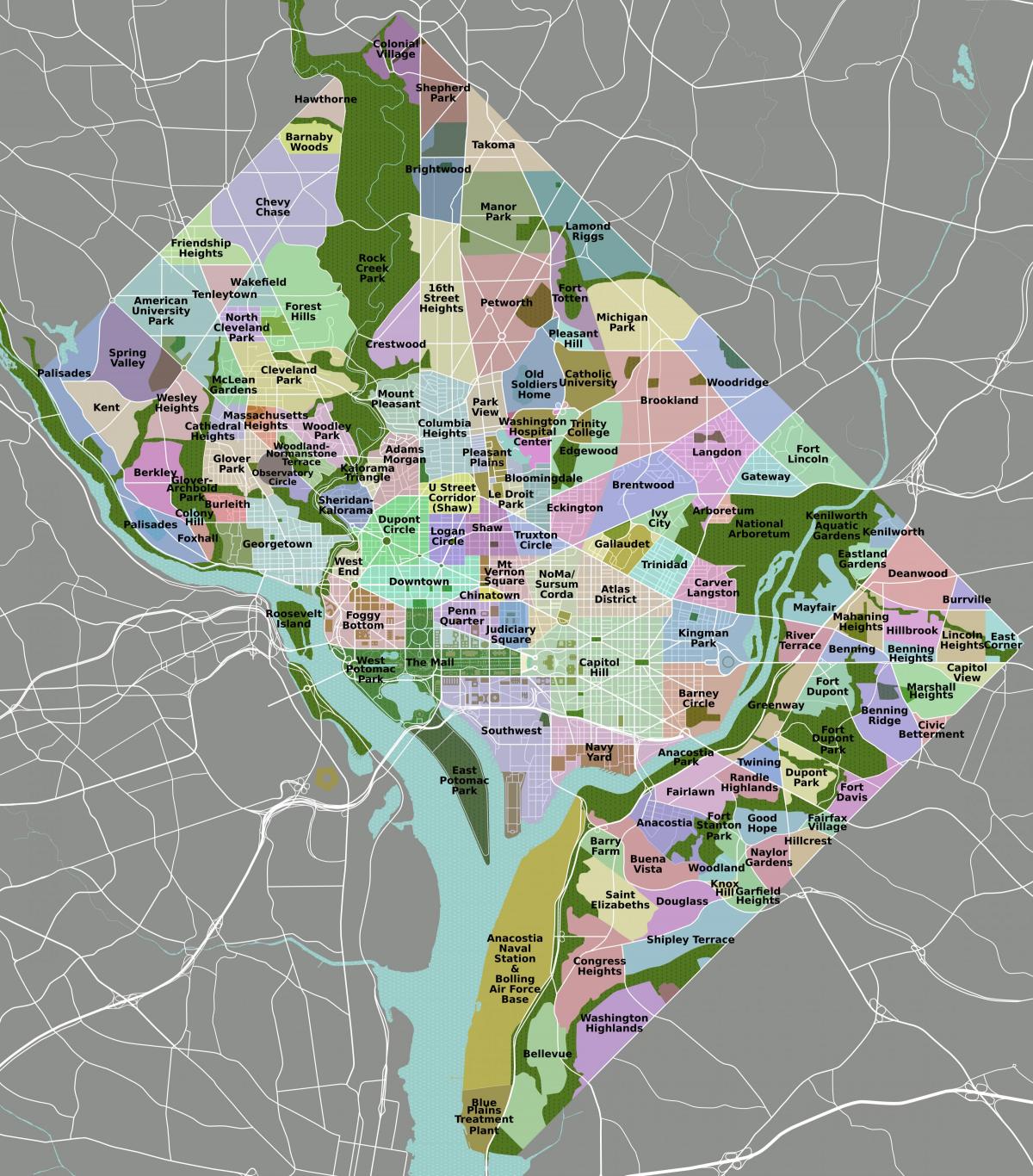 واشنگٹن ضلع کا نقشہ