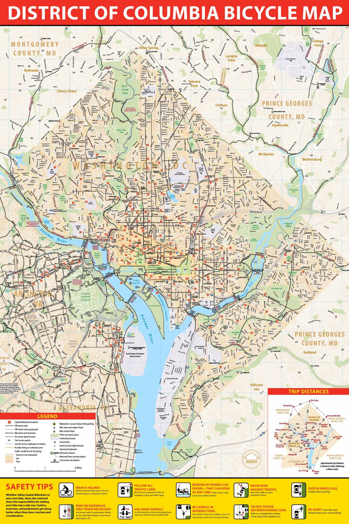 واشنگٹن ڈی سی موٹر سائیکل کا نقشہ
