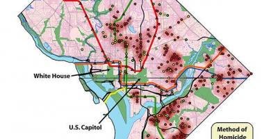 واشنگٹن ڈی سی برا محلوں کا نقشہ