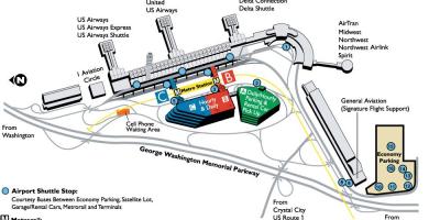 رونالڈ ریگن واشنگٹن نیشنل ہوائی اڈے کا نقشہ