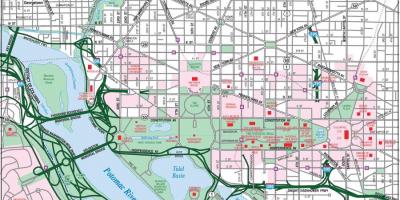 واشنگٹن ، شہر کے مرکز نقشہ
