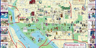 واشنگٹن ڈی سی نقشہ دلچسپی کے پوائنٹس
