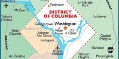 واشنگٹن ڈی سی اور واشنگٹن ریاست کا نقشہ