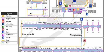 ڈلاس ائرپورٹ ہوائی اڈے کے ٹرمینل کا نقشہ