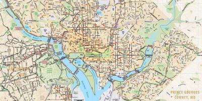 واشنگٹن ڈی سی موٹر سائیکل کا نقشہ