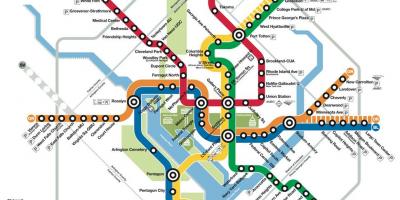 واشنگٹن ڈی سی کے عوامی نقل و حمل کا نقشہ